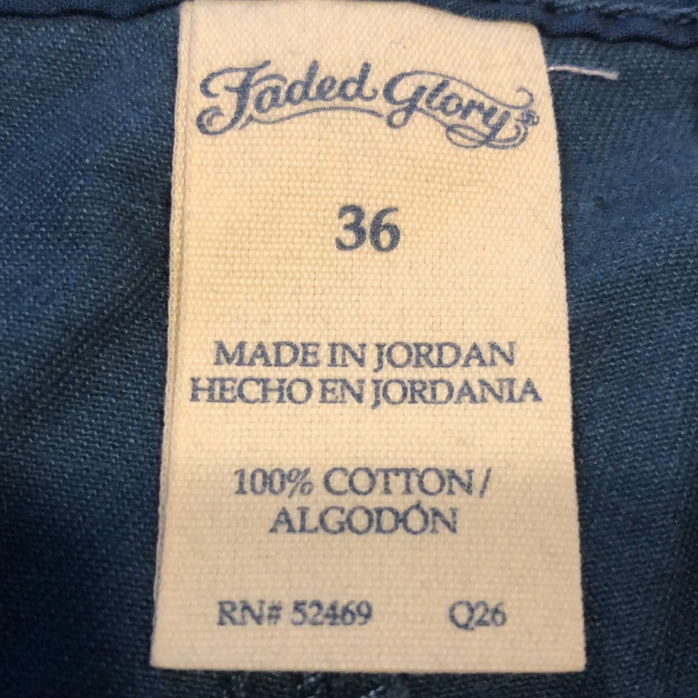 FADED GLORY MENS FLAT FRONT TWILL SHORTS DARK TEAL SIZE 36 NEW WITH TAGS - Picture 5 of 10